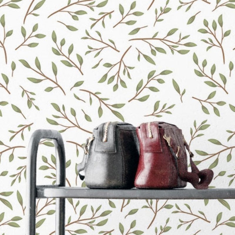 Papel de Parede Adesivo Folhas Verdes N019026 - Papel na Parede