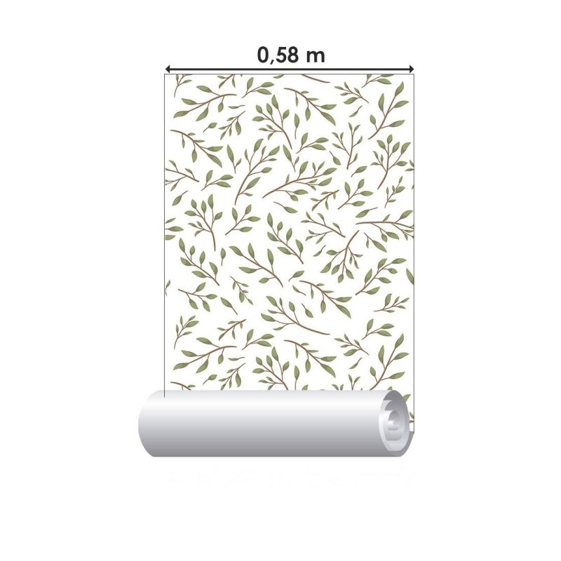 Papel de Parede Adesivo Folhas Verdes N019026 - Papel na Parede