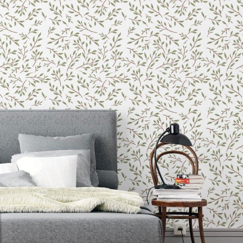 Papel de Parede Adesivo Folhas Verdes N019026 - Papel na Parede