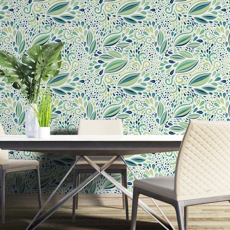 Papel de Parede Adesivo Folhas Verdes N04119 - Papel na Parede