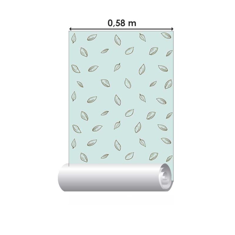 Papel de Parede Adesivo Folhos Minimalistas Azul e Verde N07064 - Papel na Parede