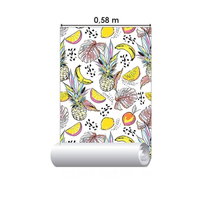Papel de Parede Adesivo Frutas Abstrato N09044 - Papel na Parede