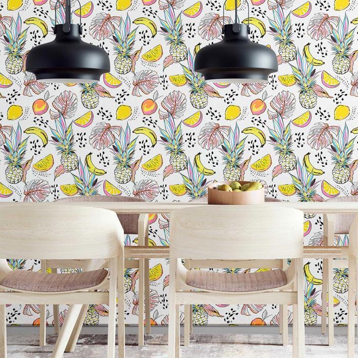 Papel de Parede Adesivo Frutas Abstrato N09044 - Papel na Parede