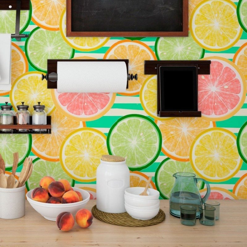 Papel de Parede Adesivo Frutas Cítricas N013191 - Papel na Parede