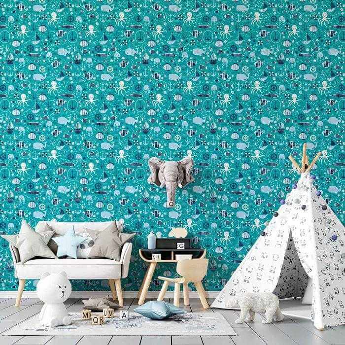 Papel de Parede Adesivo fundo do mar 397141819 - Papel na Parede