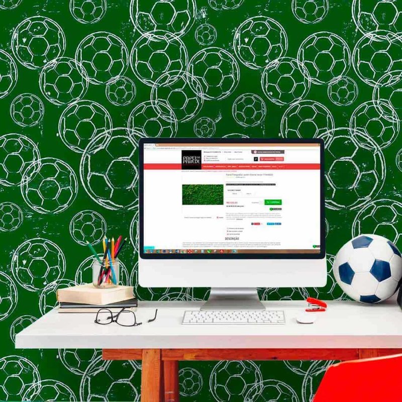 Papel de Parede Adesivo Futebol Verde 103601090 - Papel na Parede