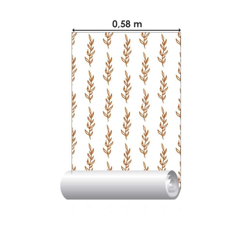 Papel de Parede Adesivo Galho Marrom em Fundo Branco N06142 - Papel na Parede