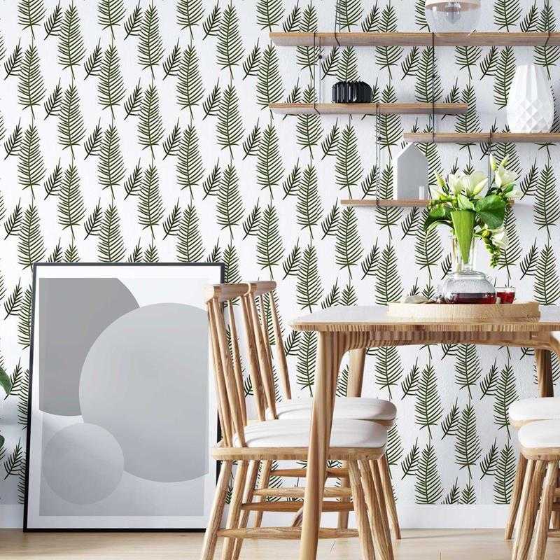Papel de Parede Adesivo Galhos Pinheiros Minimalista N05204 - Papel na Parede