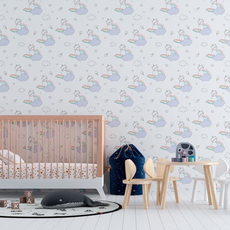 Papel de Parede Adesivo Gatinho nas núvens N08209 - Papel na Parede
