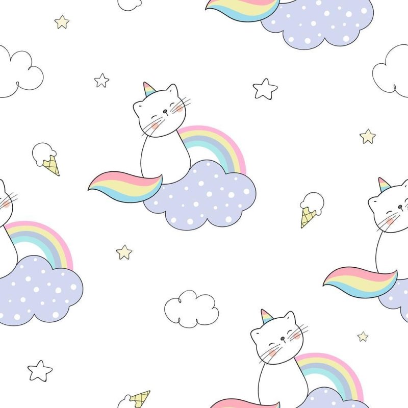 Papel de Parede Adesivo Gatinho nas núvens N08209 - Papel na Parede