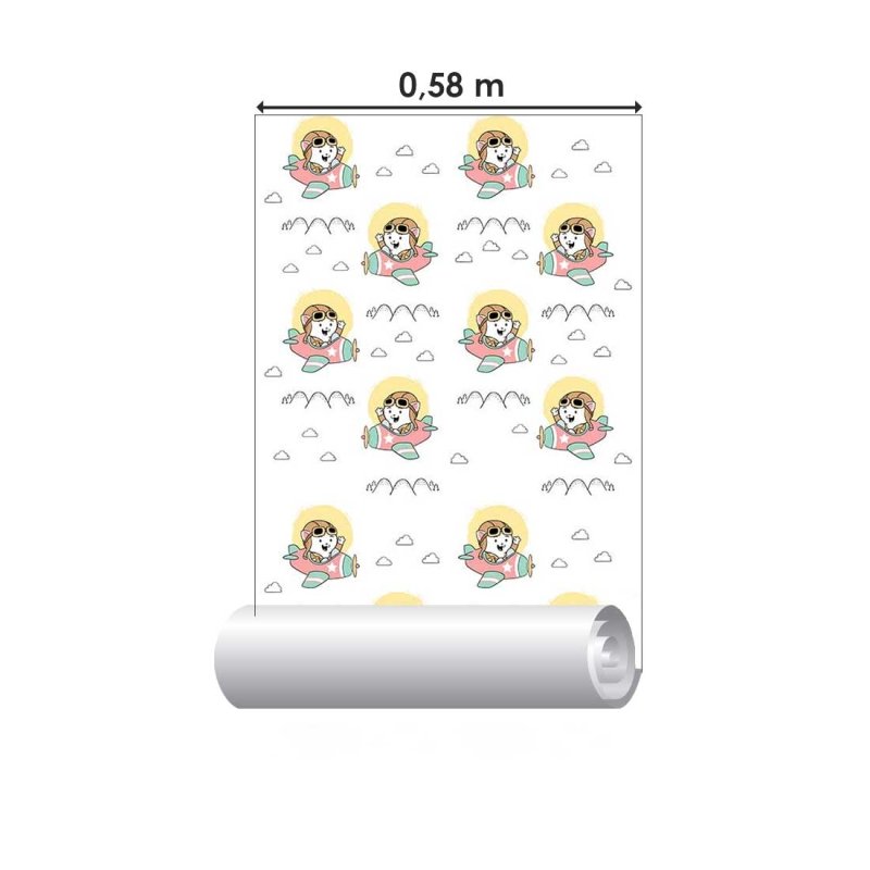 Papel de Parede Adesivo Gatinho no avião N08197 - Papel na Parede