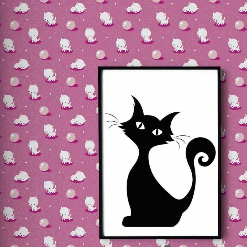 Papel de Parede Adesivo Gatinhos Branco 76877941 - Papel na Parede