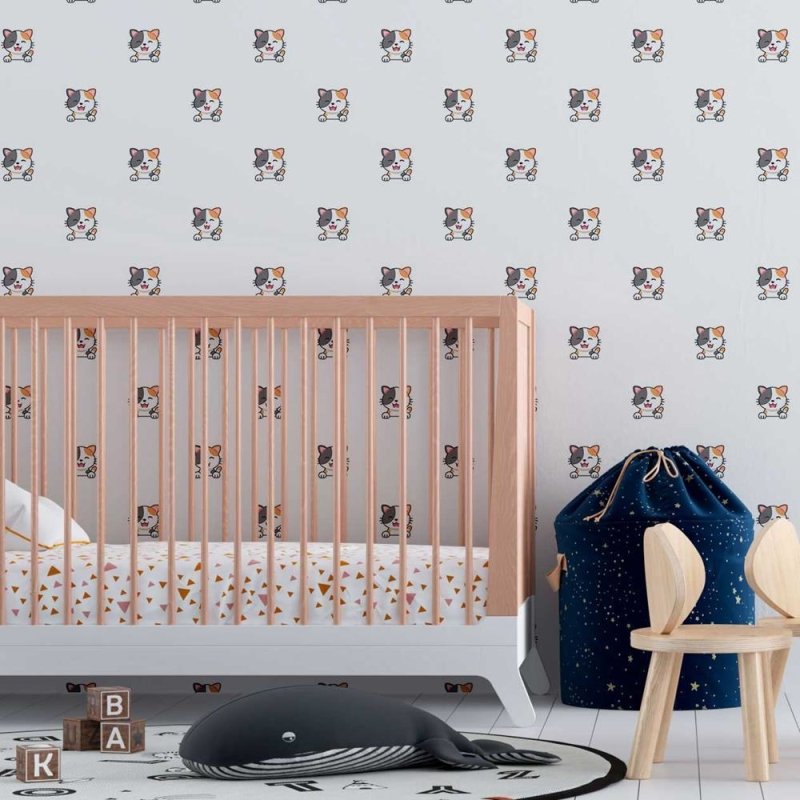 Papel de Parede Adesivo Gatinhos Cartoon N08023 - Papel na Parede