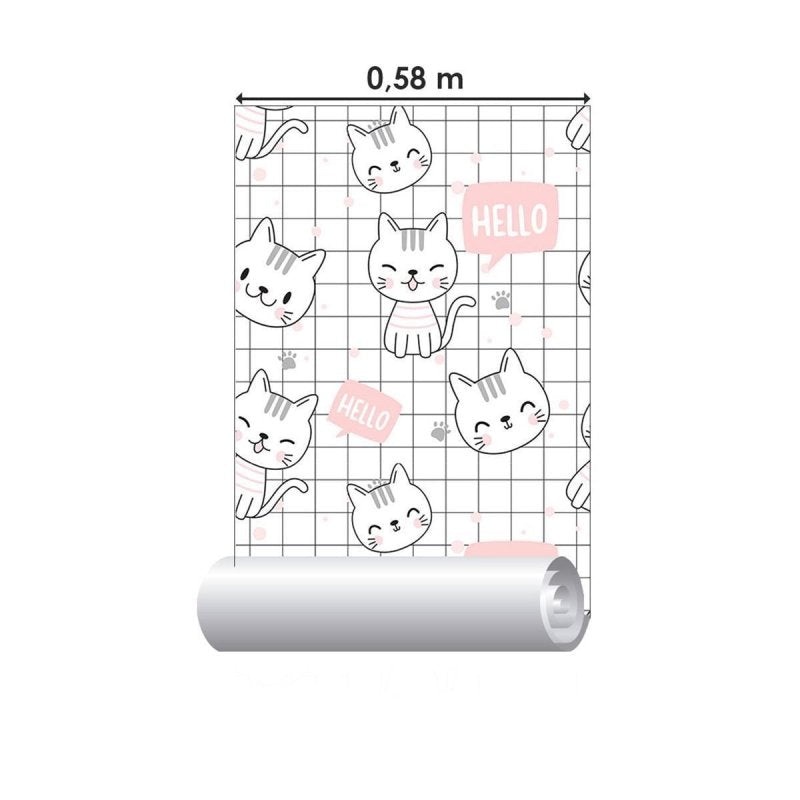 Papel de Parede Adesivo Gatinhos Infantis N09064 - Papel na Parede