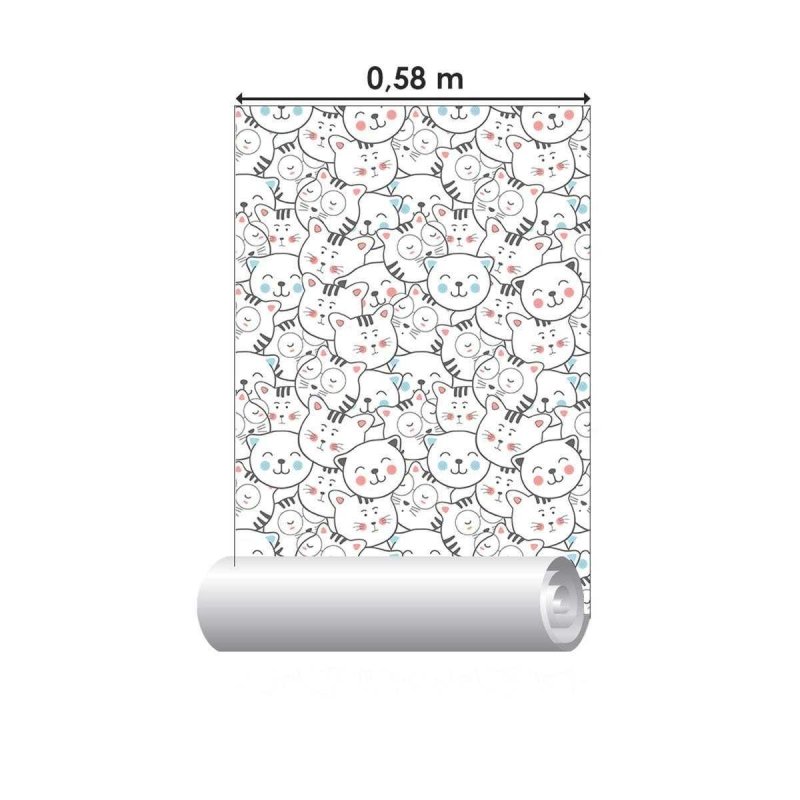 Papel de Parede Adesivo Gatinhos Minimalistas N04044 - Papel na Parede