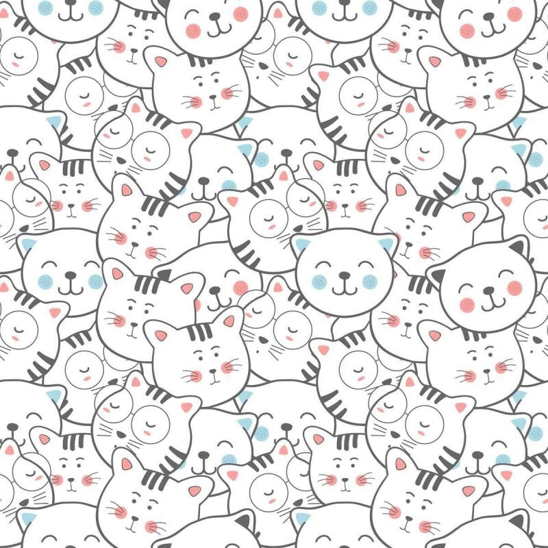 Papel de Parede Adesivo Gatinhos Minimalistas N04044 - Papel na Parede