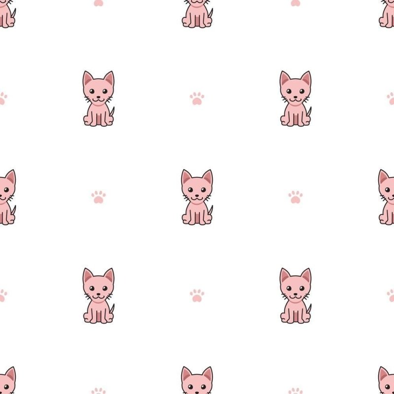Papel de Parede Adesivo Gatinhos Rosa Cartoon N08026 - Papel na Parede
