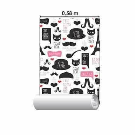 Papel de Parede Adesivo Gato Paris 121962679 - Papel na Parede