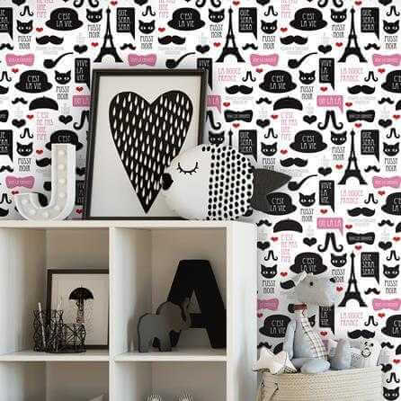 Papel de Parede Adesivo Gato Paris 121962679 - Papel na Parede