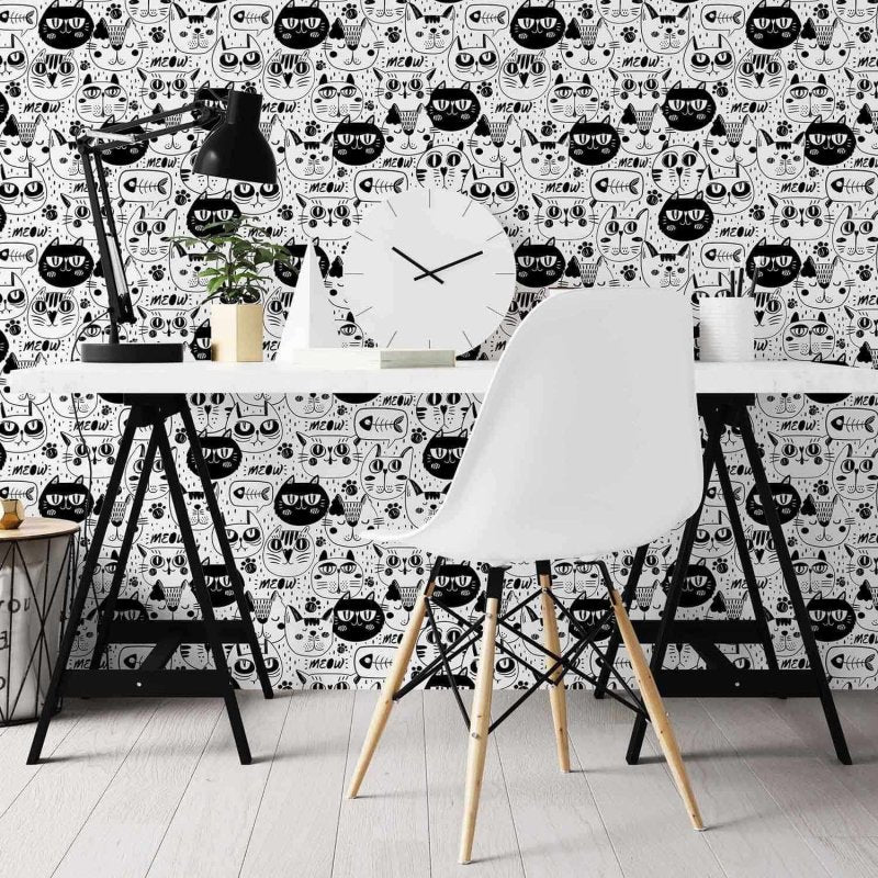 Papel de Parede Adesivo Gato Preto Tumblr 525647 - Papel na Parede