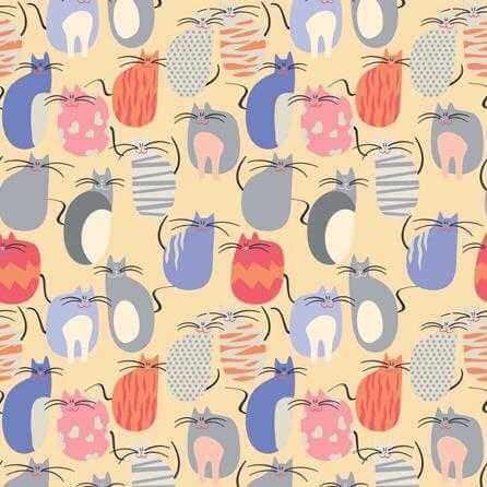 Papel de Parede Adesivo Gatos Coloridos 307 - Papel na Parede