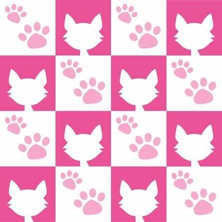 Papel de Parede Adesivo Gatos Rosa 12 - Papel na Parede