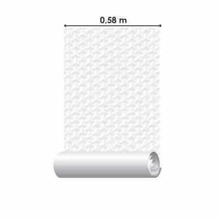Papel de Parede Adesivo Geometrico 3d branco 0325 - Papel na Parede