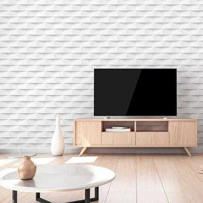 Papel de Parede Adesivo Geometrico 3d branco 183374603 - Papel na Parede