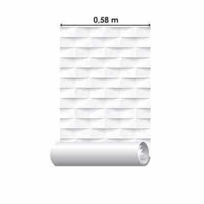 Papel de Parede Adesivo Geometrico 3d branco 183374603 - Papel na Parede