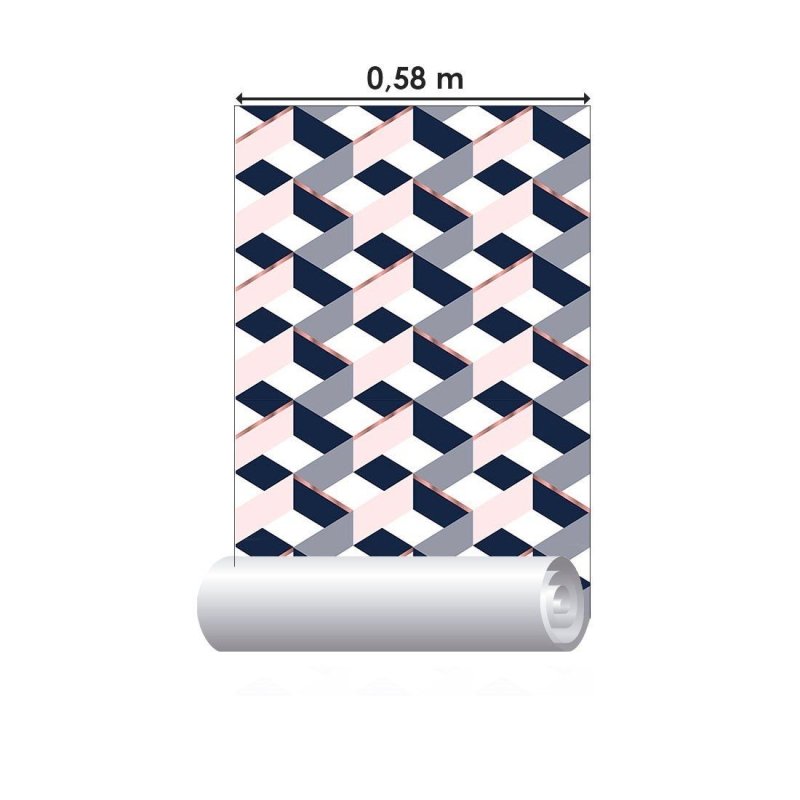 Papel de Parede Adesivo Geométrico 3D N013089 - Papel na Parede