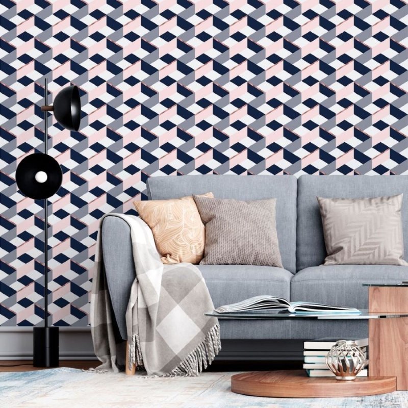 Papel de Parede Adesivo Geométrico 3D N013089 - Papel na Parede
