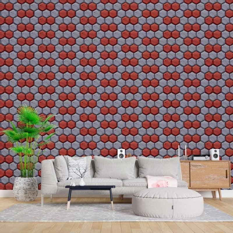 Papel de Parede Adesivo Geométrico 3D N015125 - Papel na Parede