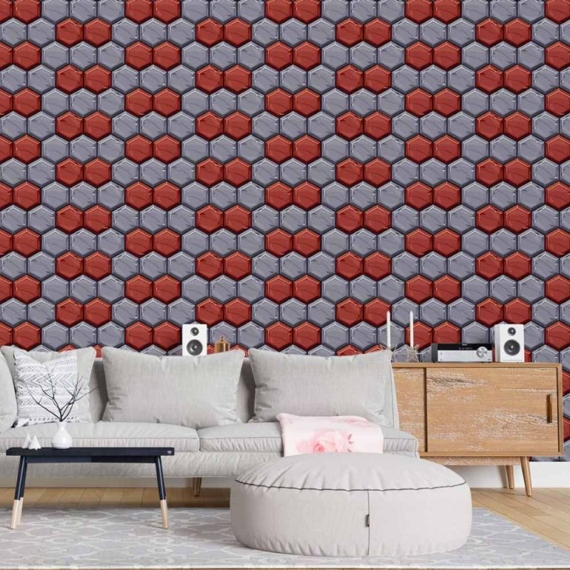 Papel de Parede Adesivo Geométrico 3D N015125 - Papel na Parede