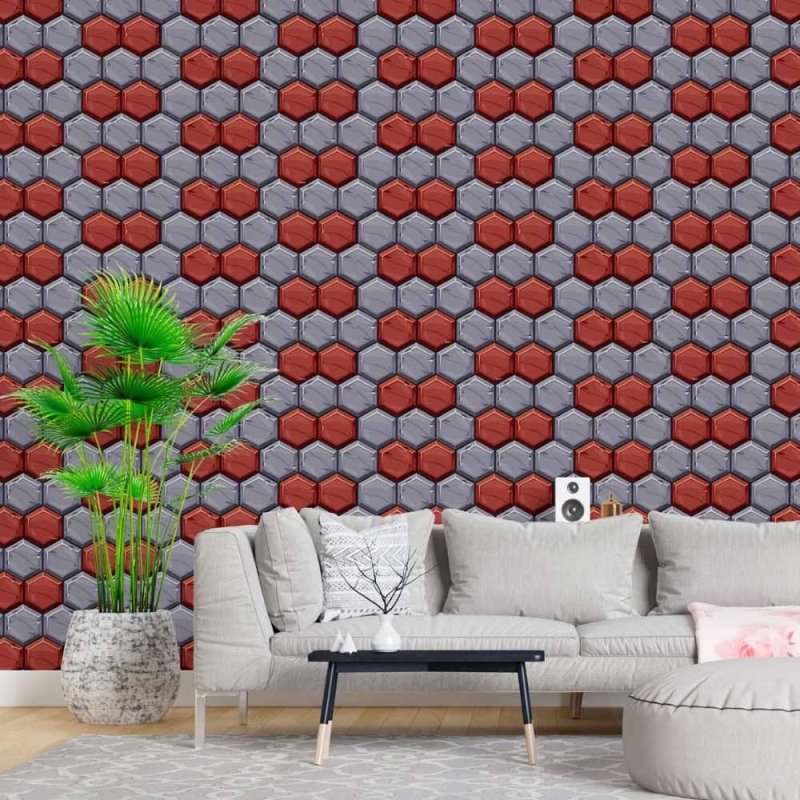 Papel de Parede Adesivo Geométrico 3D N015125 - Papel na Parede