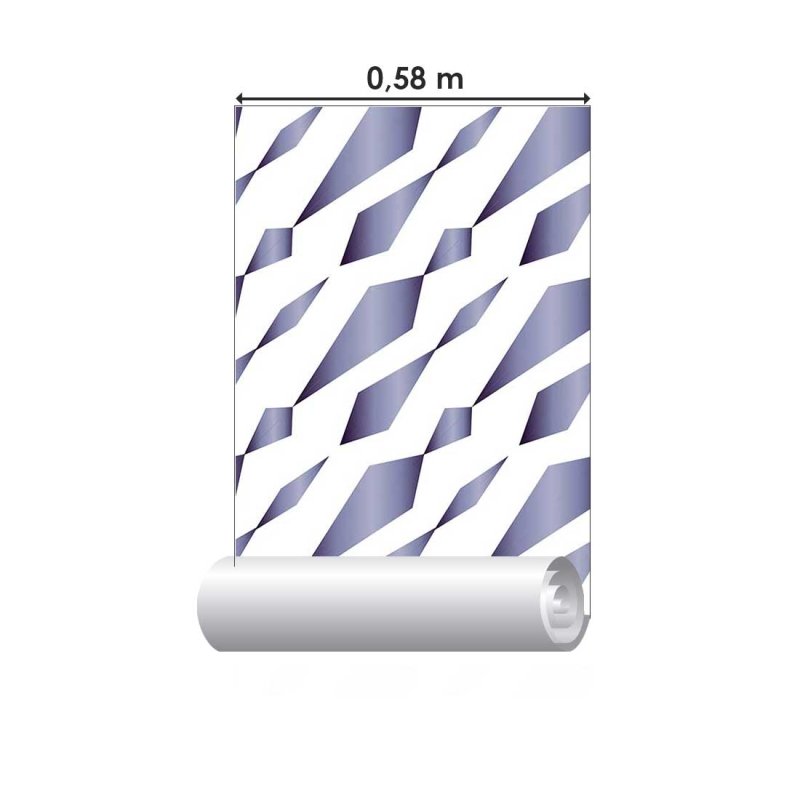 Papel de Parede Adesivo Geométrico Abstrato Azul Metálico N07019 - Papel na Parede