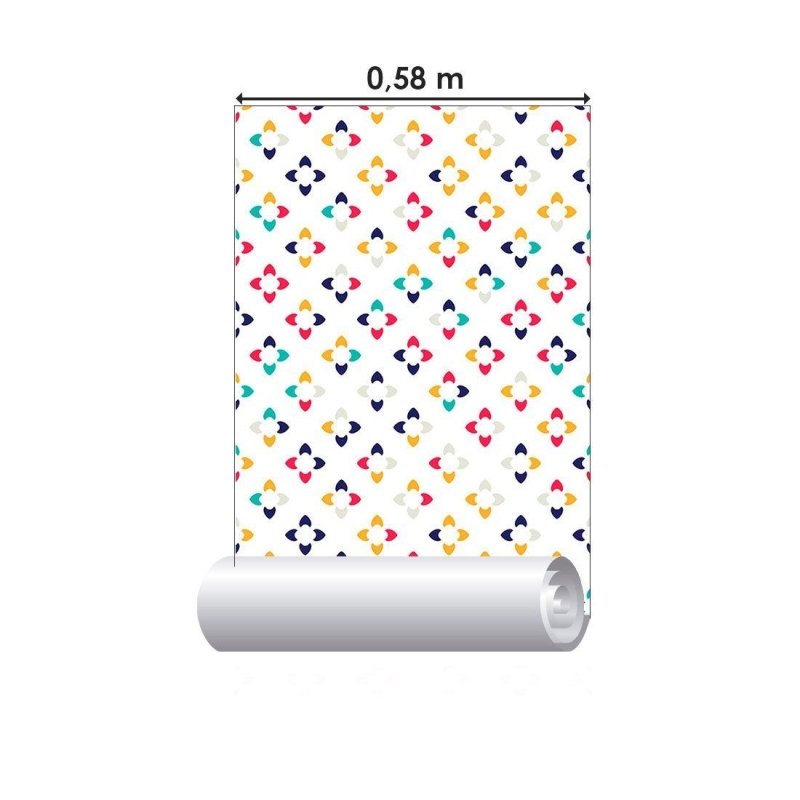 Papel de Parede Adesivo Geométrico Abstrato Floral N013005 - Papel na Parede