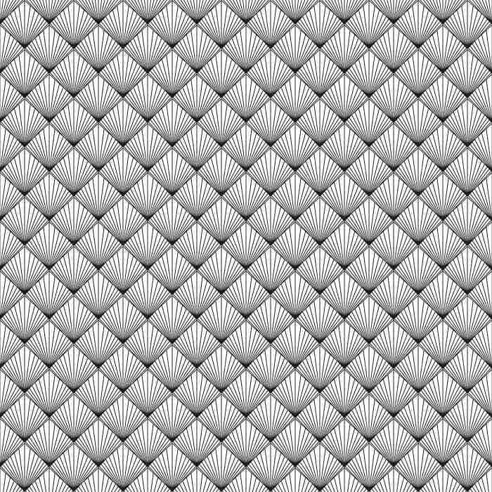 Papel de Parede Adesivo Geométrico Abstrato Leque Preto e Branco N07048 - Papel na Parede