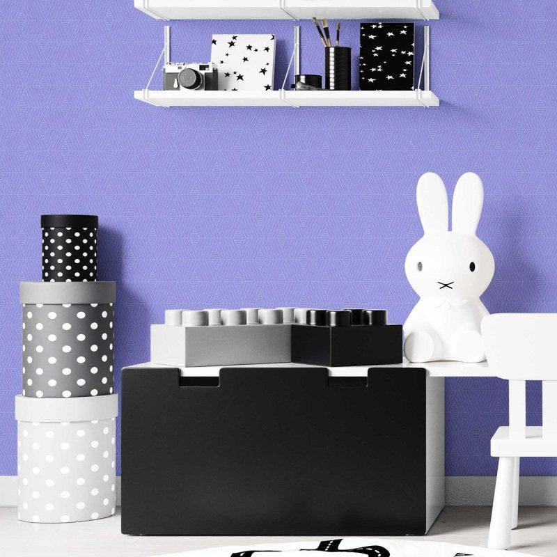 Papel de Parede Adesivo Geométrico Abstrato Lilás N07158 - Papel na Parede