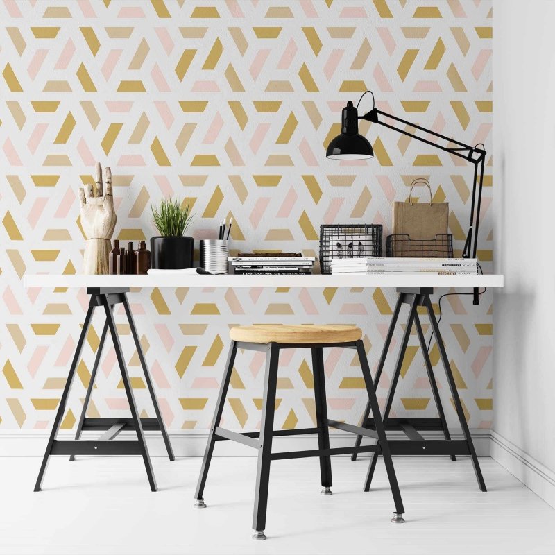Papel de Parede Adesivo Geométrico Abstrato N02165 - Papel na Parede