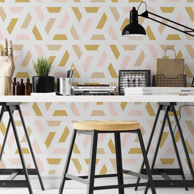 Papel de Parede Adesivo Geométrico Abstrato N02165 - Papel na Parede