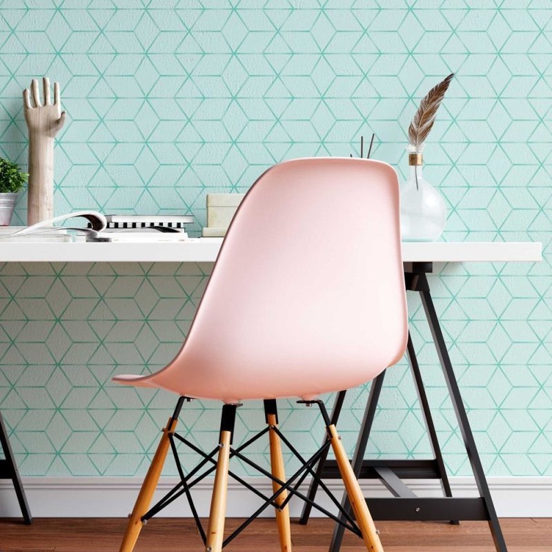 Papel de Parede Adesivo Geométrico azul N08132 - Papel na Parede