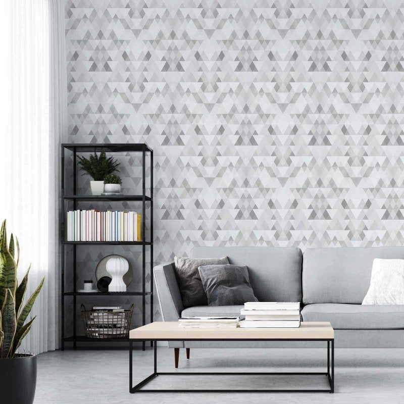 Papel de Parede Adesivo Geométrico Cinza 02763 - Papel na Parede