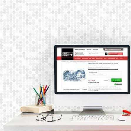 Papel de Parede Adesivo Geométrico Cinza 71008009 - Papel na Parede