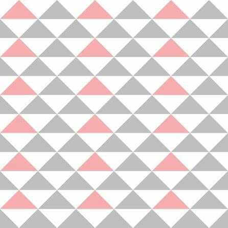Papel de Parede Adesivo Geométrico Cinza Rosa Triângulos 564641358652 - Papel na Parede