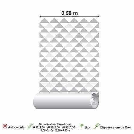 Papel de Parede Adesivo Geométrico Cinza Triângulo 564641358653 - Papel na Parede