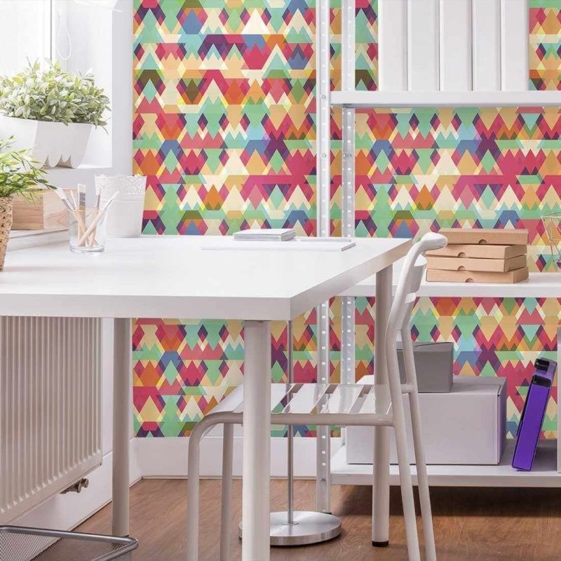 Papel de Parede Adesivo Geométrico Colorido 148878812 - Papel na Parede