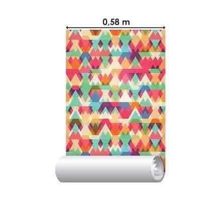 Papel de Parede Adesivo Geométrico Colorido 148878812 - Papel na Parede