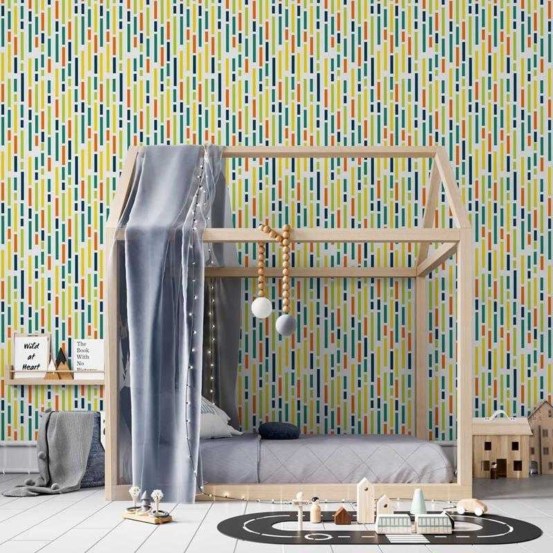 Papel de Parede Adesivo Geométrico Colorido N05236 - Papel na Parede