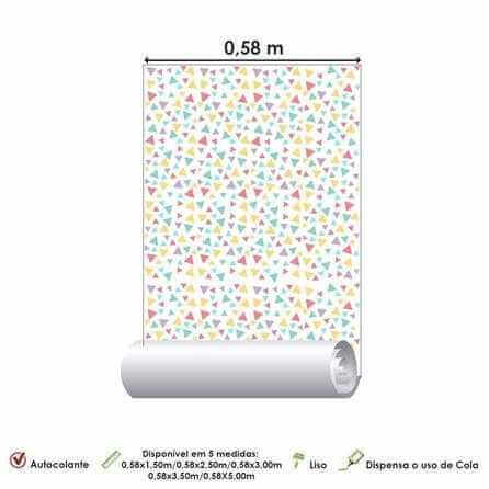 Papel de Parede Adesivo Geométrico Colorido Triângulo 45569 - Papel na Parede