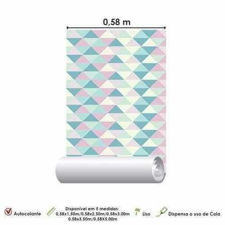 Papel de Parede Adesivo Geométrico Colorido Triângulos 56464 - Papel na Parede